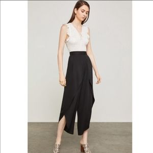 BCBGMAXAZRIA Black Asymmetrical Hem Cropped Pants
